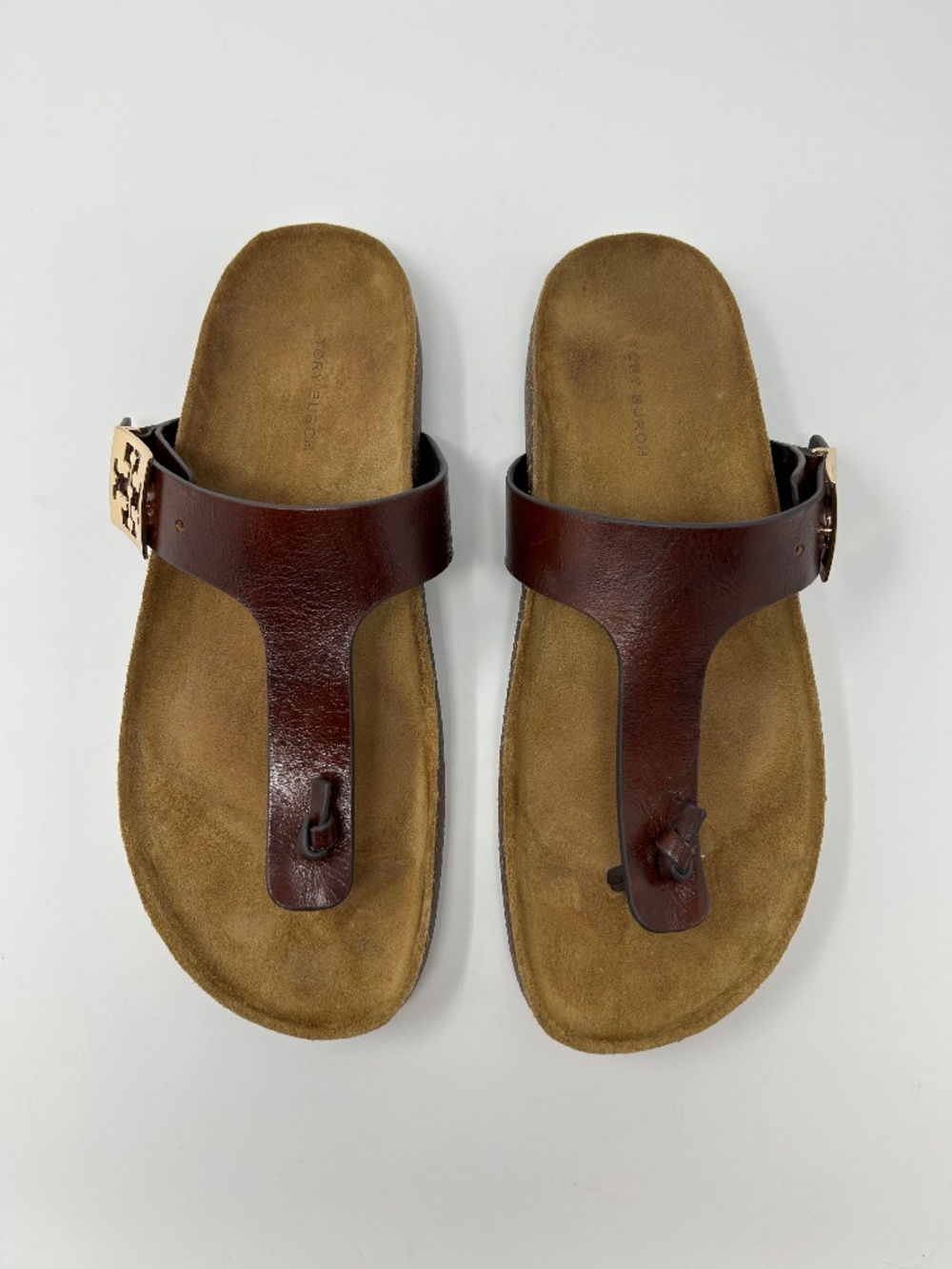 Tory Burch Mellow Thong Sandals in Negroni/Light Teak Size 9.5 Preppy ~ Summer!